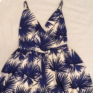 Gianni Bini Blue and White Palm Romper